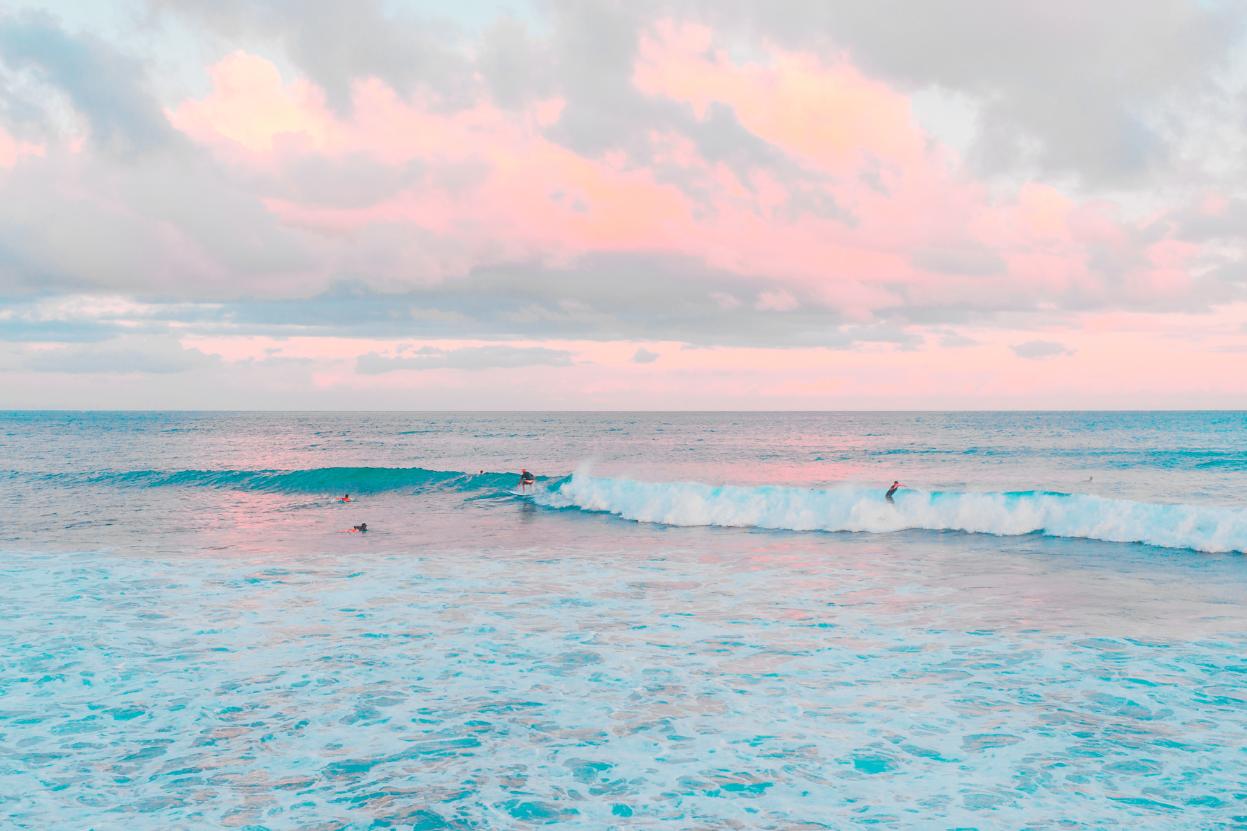 Ocean Waves Under Cloudy Sky