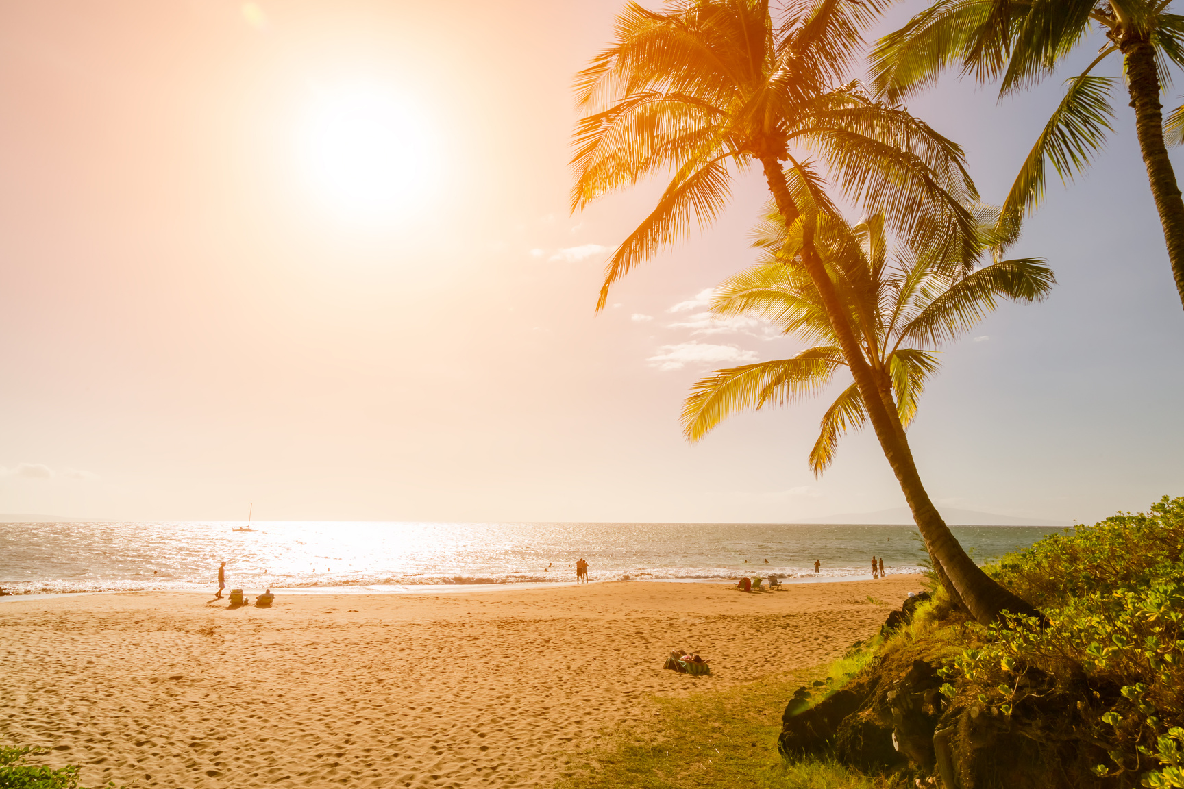 Tropical beach sunset