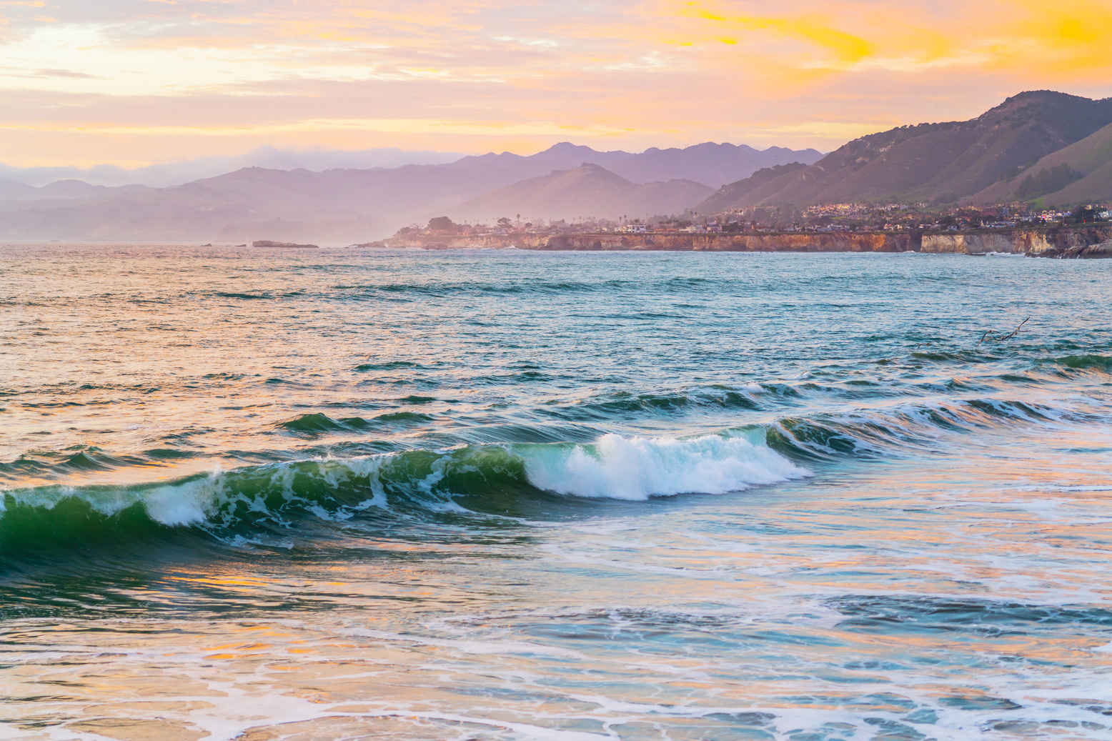 Pismo Beach cliffs and ocean view. Pismo Beach, California